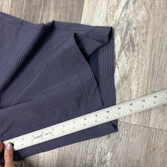 Cutter & Buck CB DryTec Blue Micro Grid Mens 32 Flat Front Golf Chino Shorts EUC - Picture 7 of 10